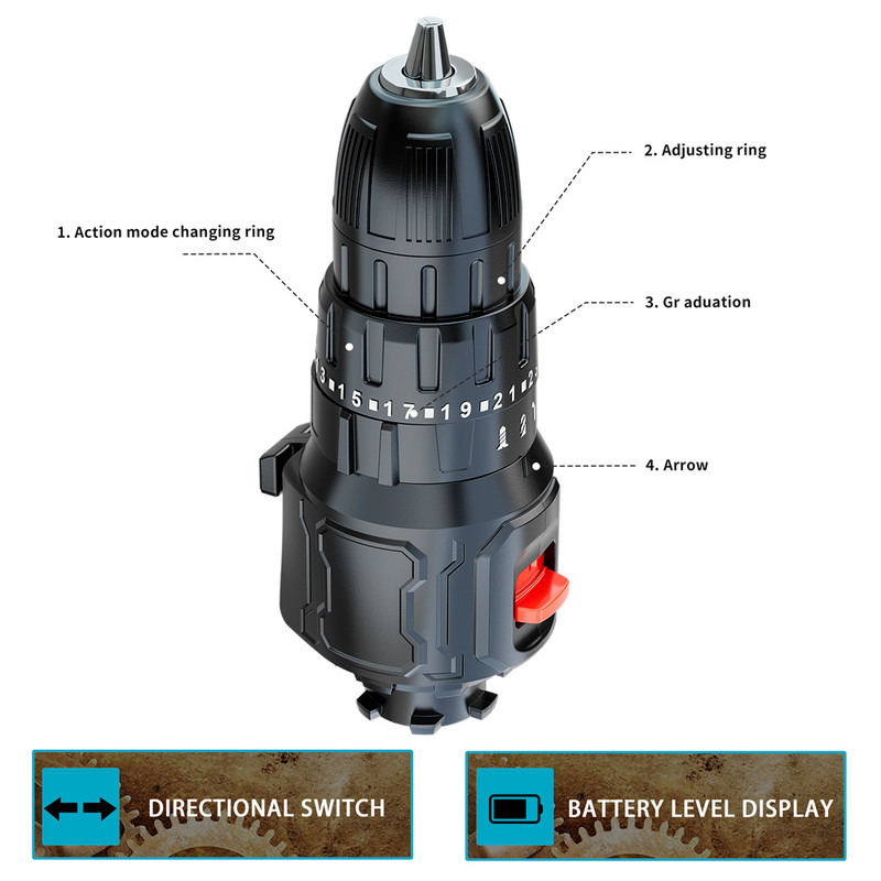 Безчеткови електрически инструменти Treasure Мултиинструменти Отвертка Електрическа бормашина Полираща машина Бутален трион Полираща машина Електрически аксесоари