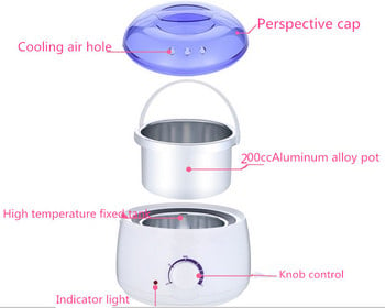 mini Wax Warmer Heater200cc Αποτριχωτική Αποτρίχωση Φρυδιών SPA Wax Αποτρίχωση με κερί σώματος για άνδρες και γυναίκες
