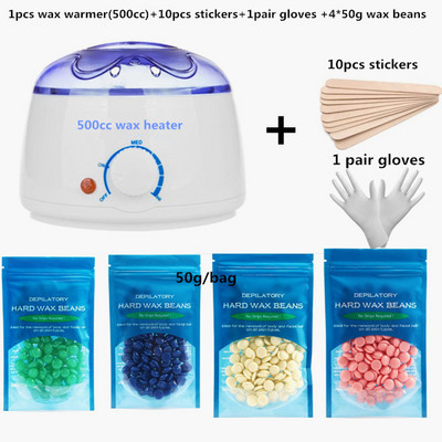 500CC elektrinis plaukų šalinimo vaškas- šildytuvas vaško pupelės 10vnt medienos lipdukai plaukų šalinimo rinkiniai vaškavimo rinkinys cera depiliatorius