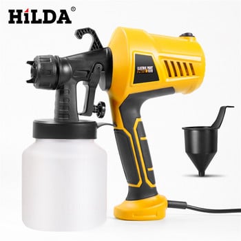 HILDA 800ML Електрическа пръскачка за боядисване 500W Разглобяем пистолет за пръскане под високо налягане Покритие на стени Инструменти за аерограф Пръскане с латексова боя