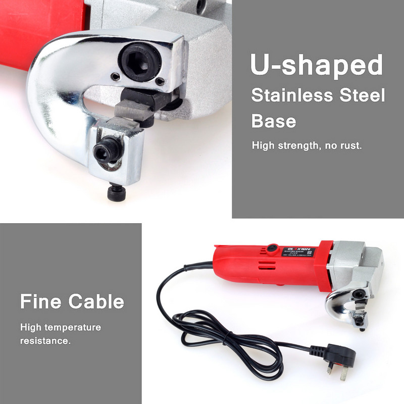 Kingshowden 580W elektrinis žirklinis lakštinio metalo žirklės pjoviklis 2,5 mm pjovimo talpa, žirklės, skirtos metalinei plokštei pjauti