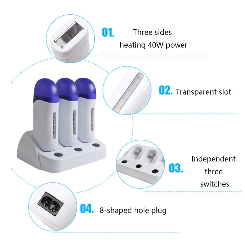 Višenamjenski valjak za depilaciju s toplim voskom, grijač za bezbolno uklanjanje dlačica