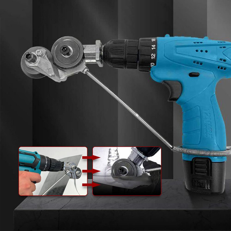 JUSTINLAU elektrinio gręžimo plokštės pjaustytuvo priedas Metalo lakštų pjaustytuvas Pjovimo pjoviklis Nemokamas pjovimo įrankis.