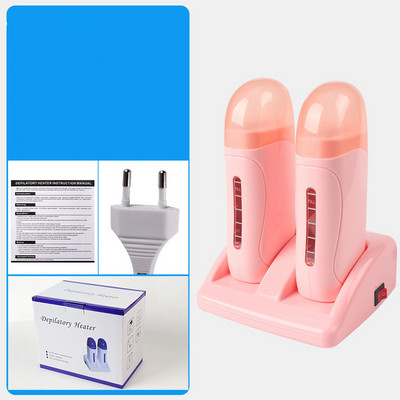 Elektrinis dvigubas vaško šildytuvas epiliatoriaus kasetės vaško ritinėlio pagrindo ritinėlis ant vaškavimo daugkartinio plaukelių šalinimo aparato depiliacijos šildytuvas