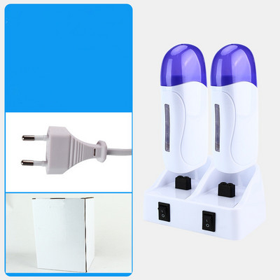 Elektrinis dvigubas vaško šildytuvas epiliatoriaus kasetės vaško ritinėlio pagrindo ritinėlis ant vaškavimo daugkartinio plaukelių šalinimo aparato depiliacijos šildytuvas