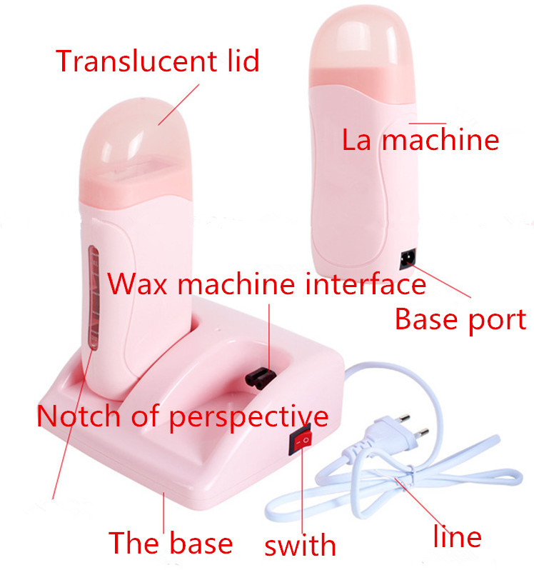 Elektrinis dvigubas vaško šildytuvas epiliatoriaus kasetės vaško ritinėlio pagrindo ritinėlis ant vaškavimo daugkartinio plaukelių šalinimo aparato depiliacijos šildytuvas
