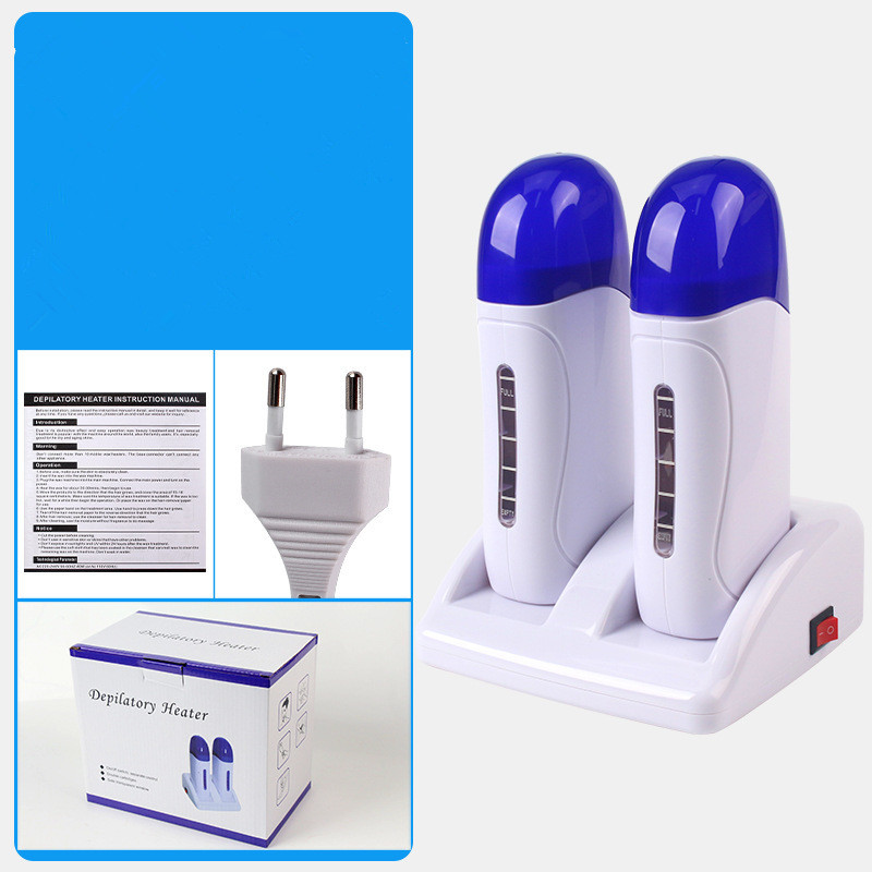 Elektrinis dvigubas vaško šildytuvas epiliatoriaus kasetės vaško ritinėlio pagrindo ritinėlis ant vaškavimo daugkartinio plaukelių šalinimo aparato depiliacijos šildytuvas