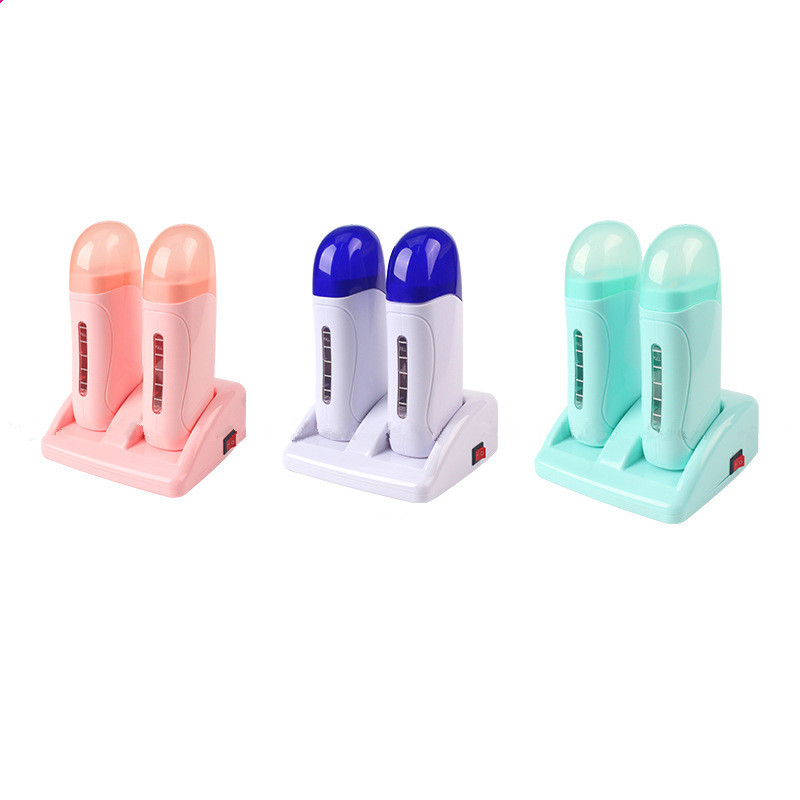 Elektrinis dvigubas vaško šildytuvas epiliatoriaus kasetės vaško ritinėlio pagrindo ritinėlis ant vaškavimo daugkartinio plaukelių šalinimo aparato depiliacijos šildytuvas