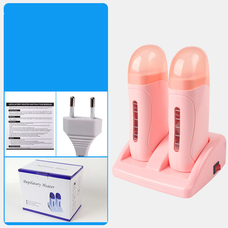Elektrinis dvigubas vaško šildytuvas epiliatoriaus kasetės vaško ritinėlio pagrindo ritinėlis ant vaškavimo daugkartinio plaukelių šalinimo aparato depiliacijos šildytuvas