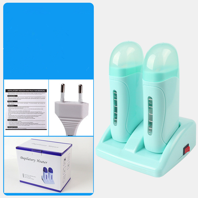 Elektrinis dvigubas vaško šildytuvas epiliatoriaus kasetės vaško ritinėlio pagrindo ritinėlis ant vaškavimo daugkartinio plaukelių šalinimo aparato depiliacijos šildytuvas