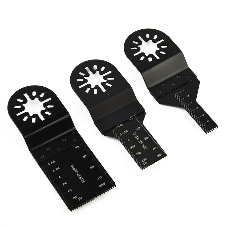 3 бр. осцилиращ нож за трион 10/20/34 mm многофункционален режещ нож за реноватор Дърводелски електроинструмент за рязане на дървообработващи инструменти