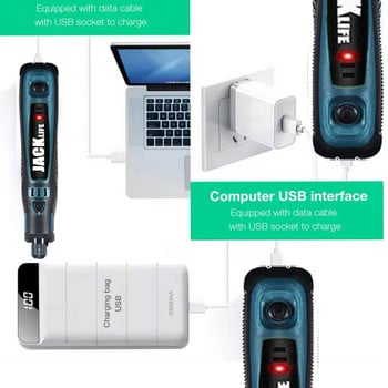 USB Ασύρματο περιστροφικό κιτ εργαλείων Ξυλουργική στυλό χάραξης DIY για μίνι ασύρματο τρυπάνι από μεταλλικό γυαλί κοσμημάτων