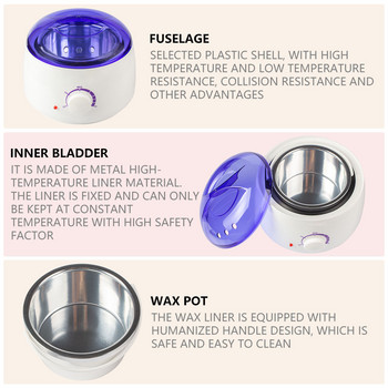 Wax Warmer Heater Calentador Parafina Hair Removal Kit Machine with Stripless Hard Wax Beans for full Body Chauffe Cire