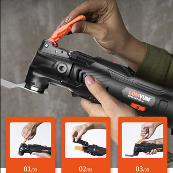 LOMVUM 20V Cordless ταλαντευόμενο εργαλείο πολλαπλών λειτουργιών Trimmer Renovator Woodworking Home Power Tools Cutter Ηλεκτρικό πριόνι