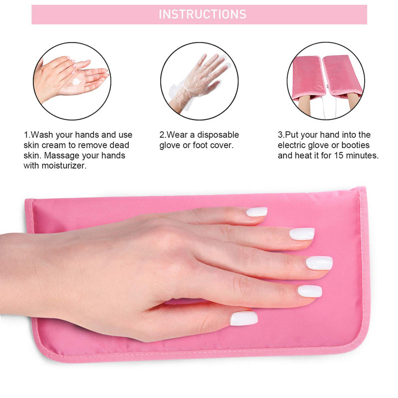 Θερμαινόμενα μποτάκια με κερί παραφίνης, ηλεκτρικά θερμαινόμενα γάντια γάντια για θεραπεία με κερί χεριών & ποδιών ,Θεραπεία SPA Γάντια για Γυναικεία Ομορφιά