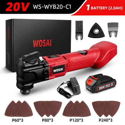 WOSAI 20V električni višenamjenski oscilirajući višenamjenski alati 6 akumulatorskih trimera s promjenjivom brzinom Renovator Električna pila Električni alat