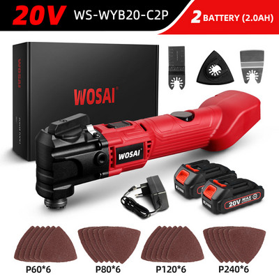 WOSAI 20V električni višenamjenski oscilirajući višenamjenski alati 6 akumulatorskih trimera s promjenjivom brzinom Renovator Električna pila Električni alat