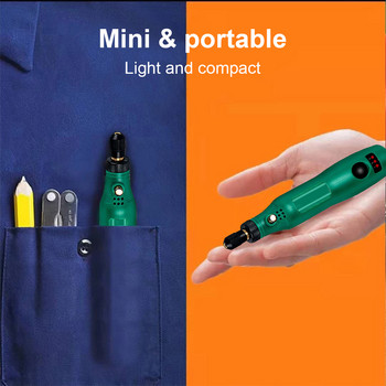 USB мини електрическа бормашина Комплект безжични въртящи се инструменти Направи си сам дървообработваща писалка за гравиране Машина за полиране Абразиви