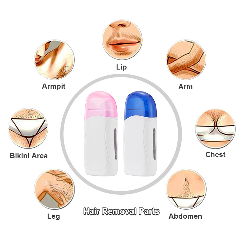 Φορητό Mini Wax Machine Kit Roll On Wax Heater Αποτριχωτικό κερί Heater with Waxing Strips Θερμαντικό κιτ αποτρίχωσης