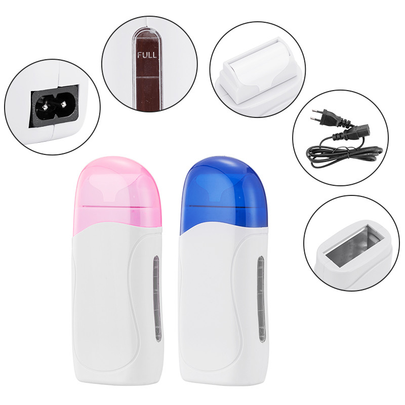 Φορητό Mini Wax Machine Kit Roll On Wax Heater Αποτριχωτικό κερί Heater with Waxing Strips Θερμαντικό κιτ αποτρίχωσης