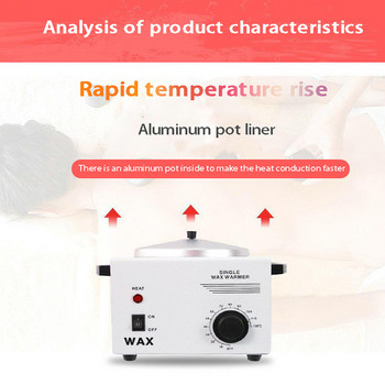 Home Electric Wax Heater Beauty Single Furnace Temperature Adjustment Μηχανή επεξεργασίας κεριού Hot Melt Wax Care Περιποίηση δέρματος Αποτρίχωση