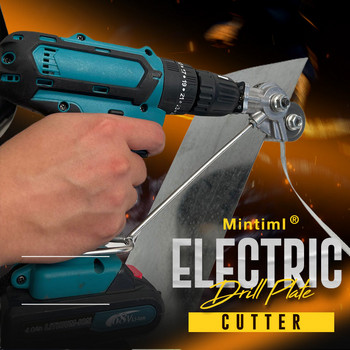 Mintiml® Electric Drill Plate Cutter Γρήγορο εργαλείο κοπής λαμαρίνας χωρίς εργαλείο κοπής Nibbler Sheet Metal Cut Plate Punch Scissors