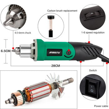 30000RPM Electric Drilling Mini Engraver Τσοκ 6mm με 6 Ταχύτητες Για Γυάλισμα Μηχανής Μεταλλουργίας Γλυπτό