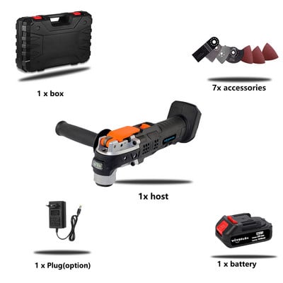 Instrumente multiple oscilante multifuncționale electrice 6 viteze variabile Trimmer fără fir Ferăstrău renovator Ferăstrău electric Instrument electric cu cutie