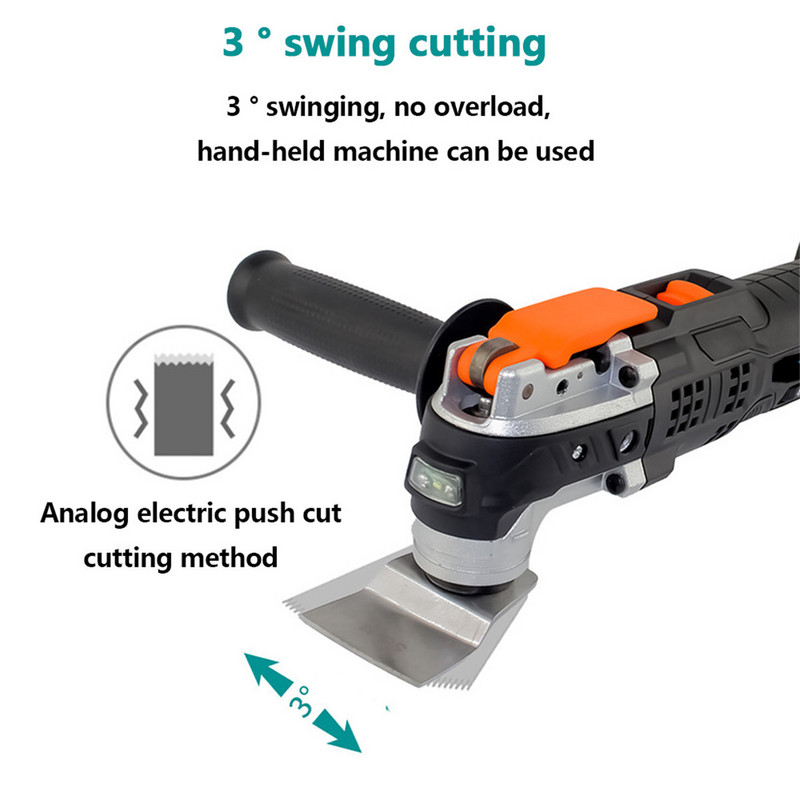 Instrumente multiple oscilante multifuncționale electrice 6 viteze variabile Trimmer fără fir Ferăstrău renovator Ferăstrău electric Instrument electric cu cutie