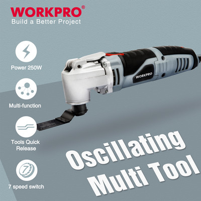 WORKPRO 250 W elektromos multifunkciós oszcilláló szerszám Változtatható sebességű elektromos kéziszerszám tartozékokkal elektromos vágó