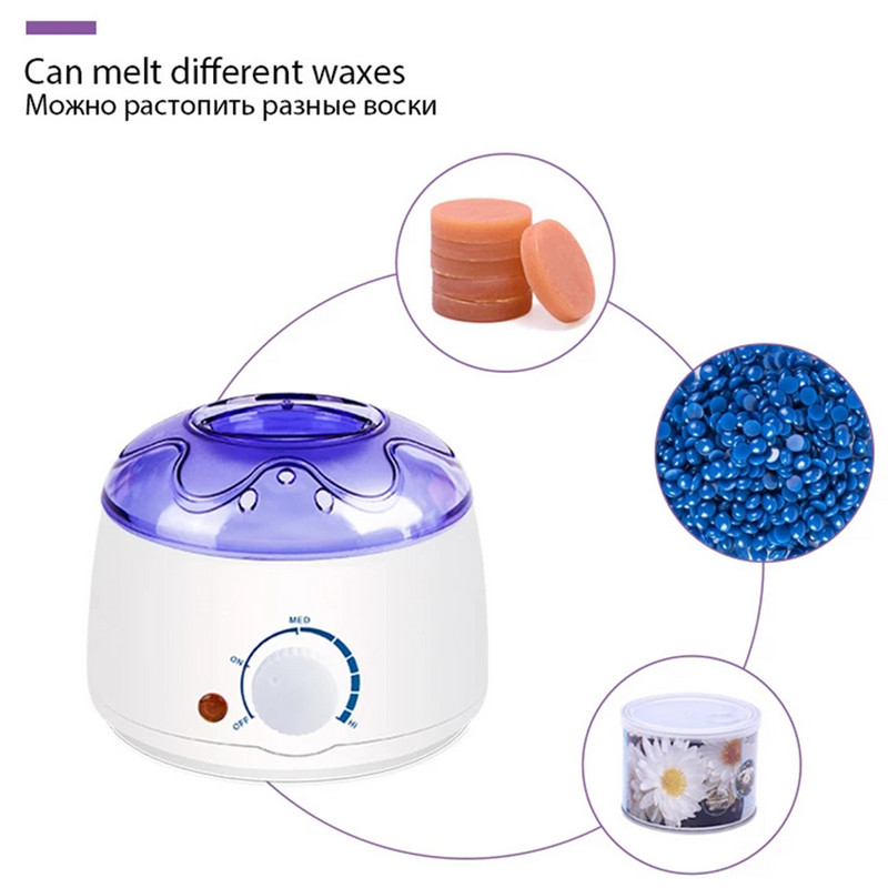 200CC Wax Heater melegítő szőrtelenítő gép kéz lábhoz Body SPA epilátor paraffin viasz edény + viaszbab + fa pálcikák