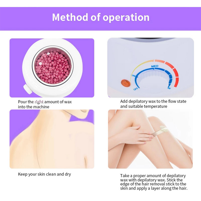 200CC Wax Heater melegítő szőrtelenítő gép kéz lábhoz Body SPA epilátor paraffin viasz edény + viaszbab + fa pálcikák