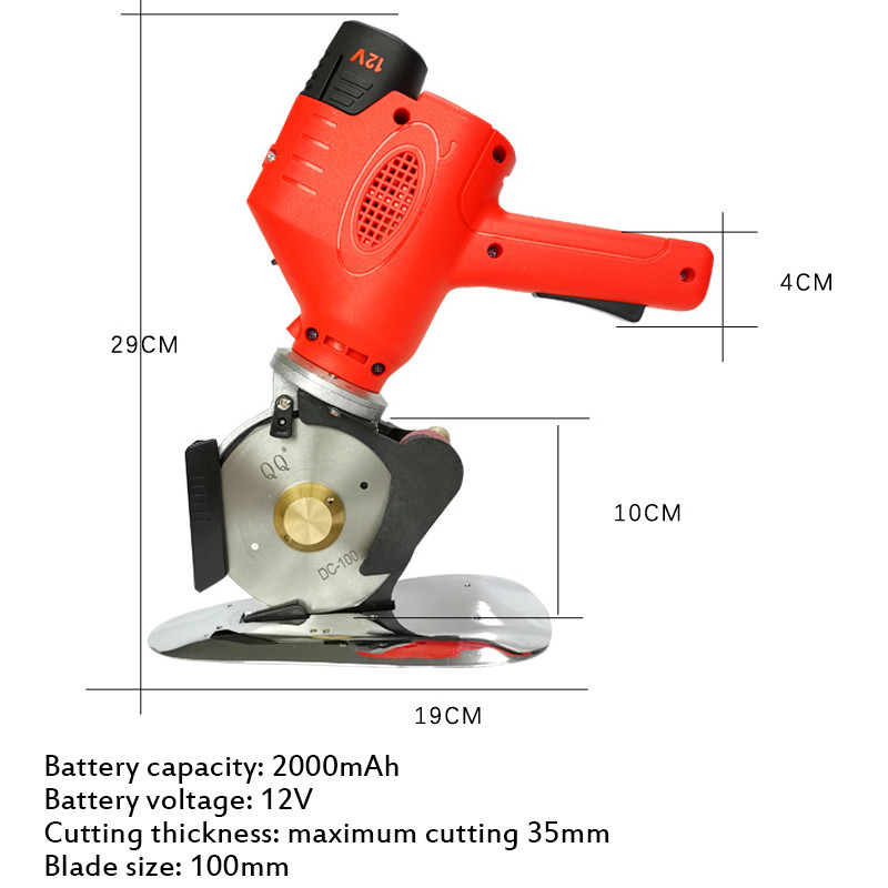 12V električne okrugle škare okrugli nož stroj za rezanje stroj za rezanje tkanine škare mini prijenosni bežični alat za rezanje tkanine