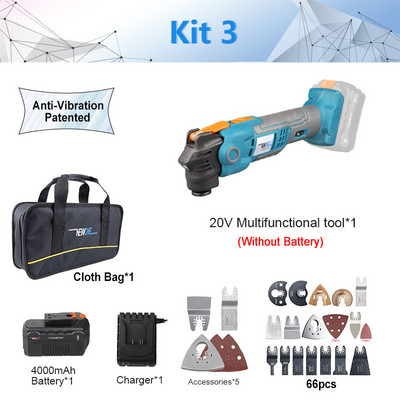 NEWONE 20V brzootpuštajući oscilirajući višenamenski alat, antivibracijski trimer s promjenjivom brzinom Renovator, električna pila s kompletom oštrica