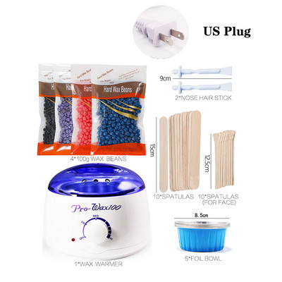 Plaukų šalinimo vaško rinkinys Šildytuvas šildytuvas Vaško pupelės Vaškavimo lazdelės Popierinis Rankų Pėdų Kūno Bikinio Nosies Plaukų šalinimo įrankių rinkinys Neskausmingas