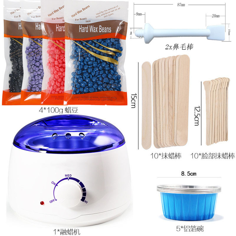 Plaukų šalinimo vaško rinkinys Šildytuvas šildytuvas Vaško pupelės Vaškavimo lazdelės Popierinis Rankų Pėdų Kūno Bikinio Nosies Plaukų šalinimo įrankių rinkinys Neskausmingas