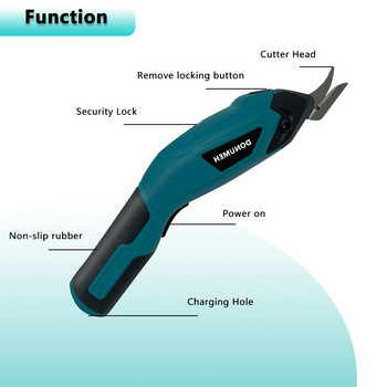 DONUMEH Electric Scissors Electric Cutting 4V USB Charge Tool Ράψιμο Ασύρματο Ράψιμο Υφασμάτων Ράπτοντας Ύφασμα χειρός για χαρτόνι