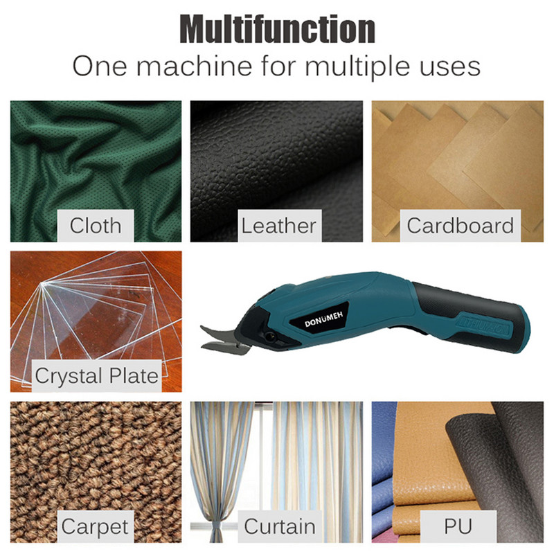 DONUMEH Električne škare Električno rezanje 4V USB Alat za punjenje Bežično šivanje tkanina Ručno šivanje tkanina za papir karton