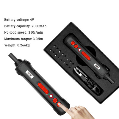 Akkus elektromos csavarhúzó, újratölthető 2000 mAh lítium akkumulátoros mini fúró 4 V elektromos szerszámkészlet otthoni javítás USB újratölthető