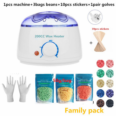 Paraffin Wax Warmer 200cc mini Wax Heater 3 zacskó viaszbab Feet Mini SPA Hand Machine testszőrtelenítő szőrtelenítő eszköz
