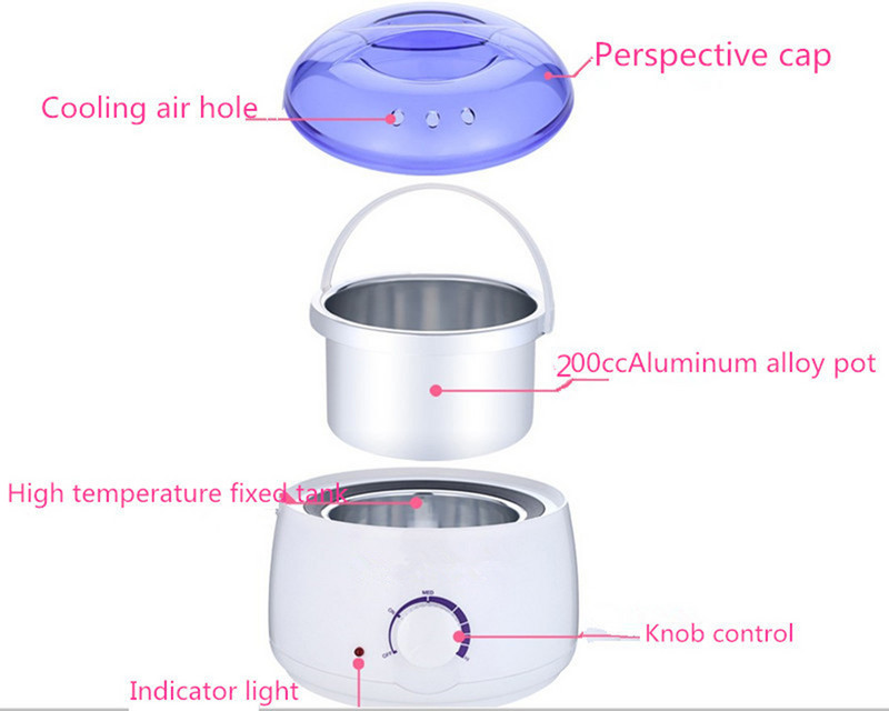 Paraffin Wax Warmer 200cc mini Wax Heater 3 zacskó viaszbab Feet Mini SPA Hand Machine testszőrtelenítő szőrtelenítő eszköz