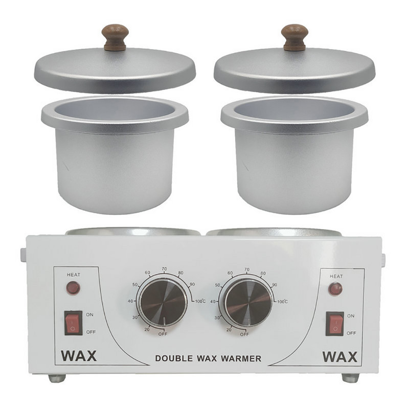 Dupla Pot Wax Heater elektromos szőrtelenítő eszköz szőrtelenítő gép kéz lábak paraffin viasz terápia szőrtelenítő szalon szépségápolási eszköz
