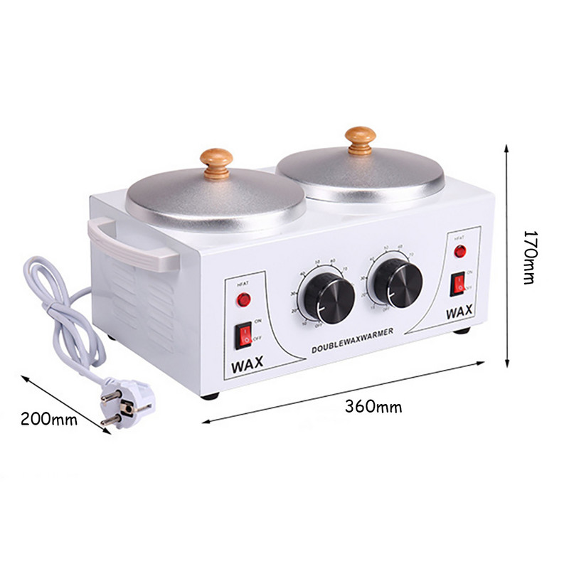 Dupla Pot Wax Heater elektromos szőrtelenítő eszköz szőrtelenítő gép kéz lábak paraffin viasz terápia szőrtelenítő szalon szépségápolási eszköz