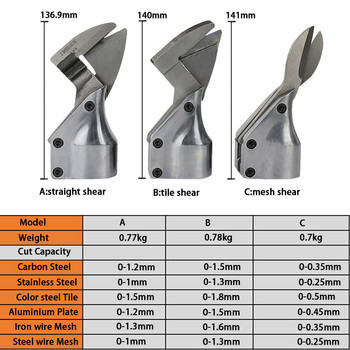 Ακροφύσιο ψαλιδιού κοπής μετάλλων για κατσαβίδι αέρα Χρησιμοποιήστε ηλεκτρικό τρυπάνι τσοκ σιδερένιο ψαλίδι δίσκου Πλαστικό ύφασμα συρμάτινο κόφτη από μαλλί