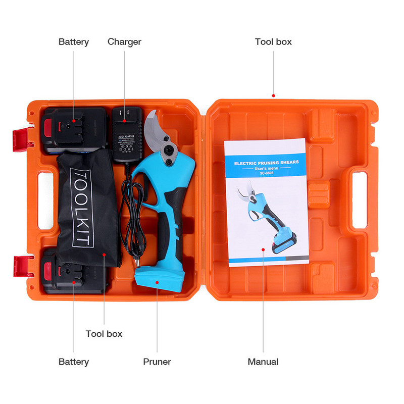 21V 40MM tăietor de tăiere fără fir pentru pomi fructiferi eficient pentru tăierea ramurilor de copaci pentru bonsai