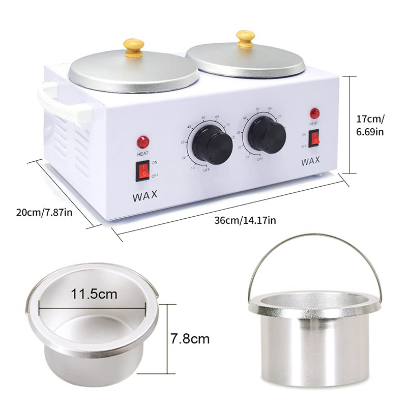 Double Pot Wax Heater elektromosan állítható hőmérsékletű Beauty szőrtelenítő gép arc- és teljes testápoláshoz és karbantartáshoz