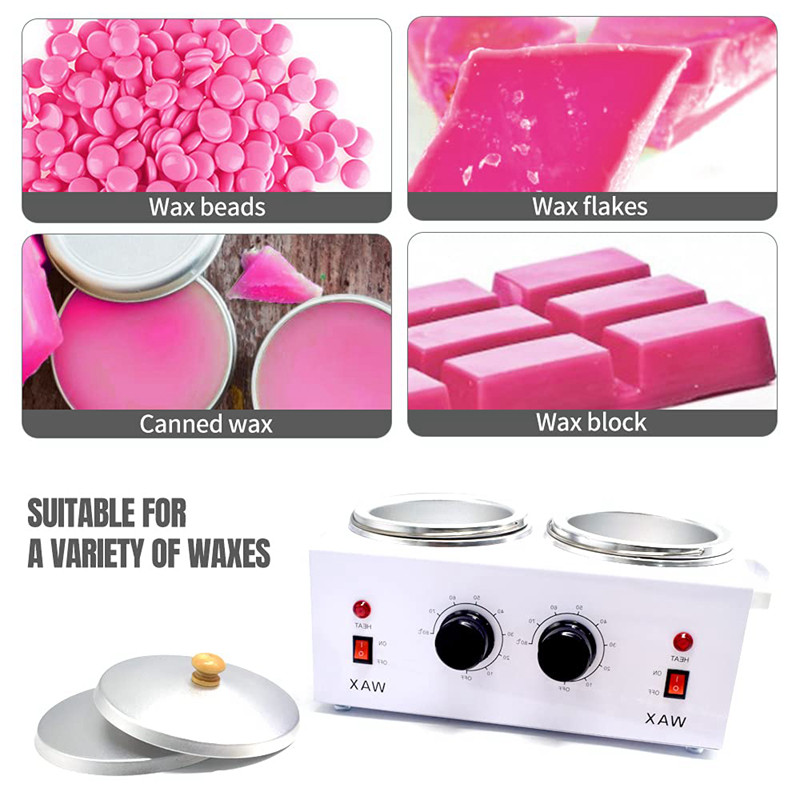 Double Pot Wax Heater elektromosan állítható hőmérsékletű Beauty szőrtelenítő gép arc- és teljes testápoláshoz és karbantartáshoz