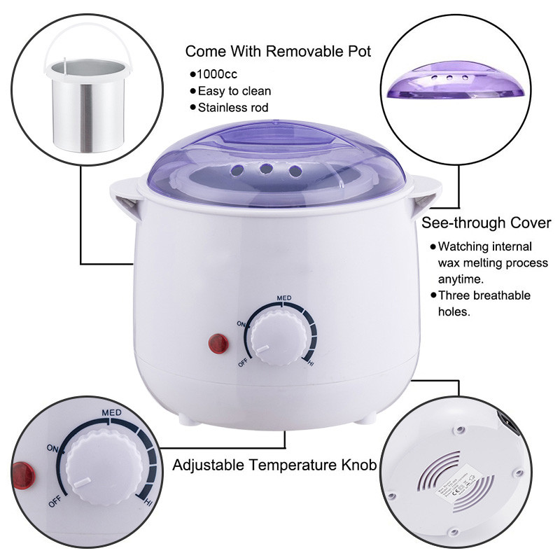 Waxing Kit Wax Warmer szőrtelenítő gép kemény viasz babokkal Calentador de cera Wax Melter Famatricák hónaljbikinihez