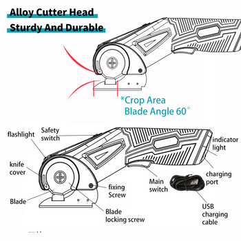 Usb ηλεκτρικό ψαλίδι μπαταρίας κοπτικό ύφασμα μοκέτα PVC δερμάτινο εργαλείο κοπής DIY ασύρματο ψαλίδι ραπτικής με διπλές λεπίδες