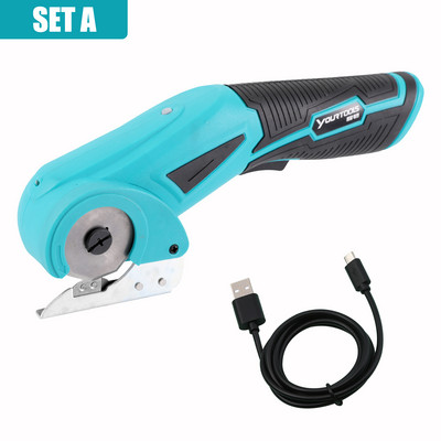 Foarfecă electrică Usb Cutter fără fir pentru baterie Covor pânză Instrument de tăiat piele PVC DIY Foarfece de cusut fără fir cu lame duble